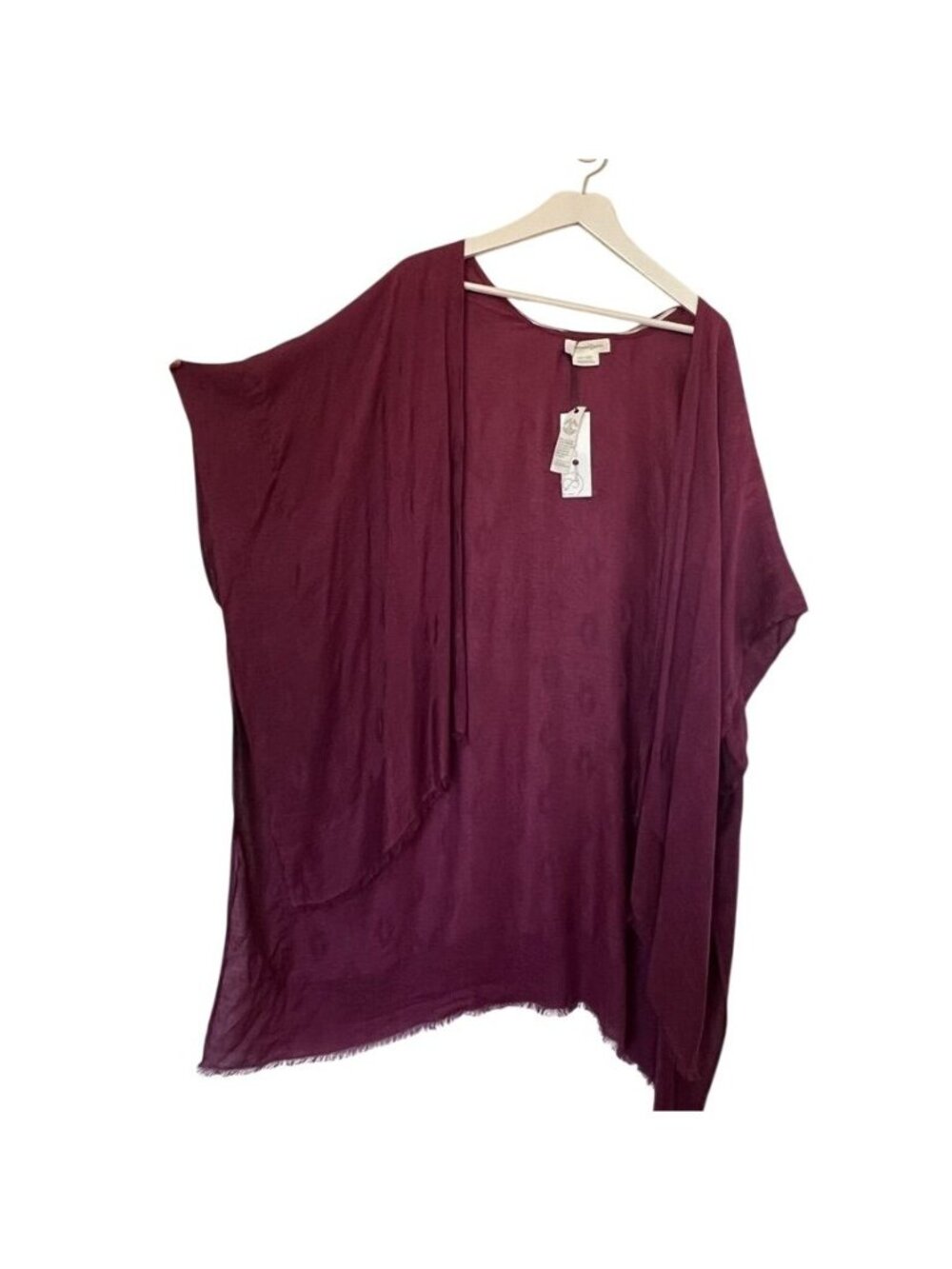Boho Women OS Kimono Duster Wrap Cover Up Fringe Dark Romantic Flowy Ethereal - Picture 1 of 13